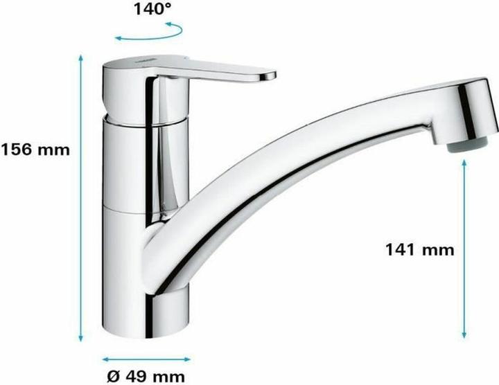 Produktbild Grohe Kchenarmatur mit Einhebelmischer Start Eco chrom glnzend 31685000