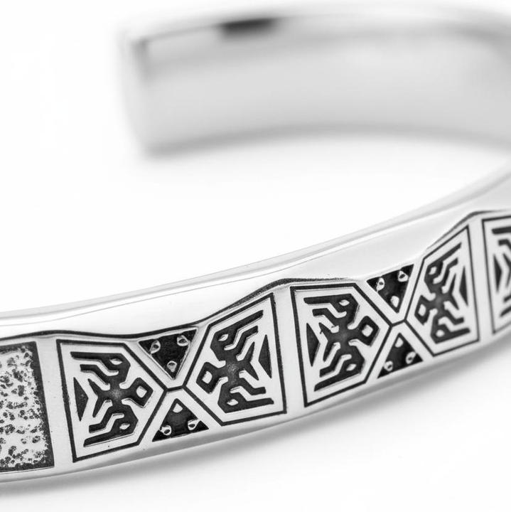 Produktbild Thomas Sabo Armreif Facettiertes Design mit Schwarzen Steinen Silber (19 cm, Geschwärzt, 925 Sterlingsilber)
