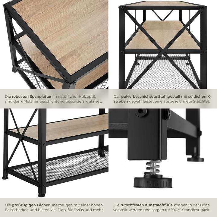 Immagine prodotto tectake Mobile basso (141 x 41,5 x 50,5 cm)