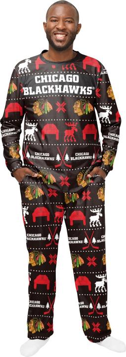 Produktbild Foco NHL Winter XMAS Pyjama Schlafanzug - Chicago Blackhawks - L (L)