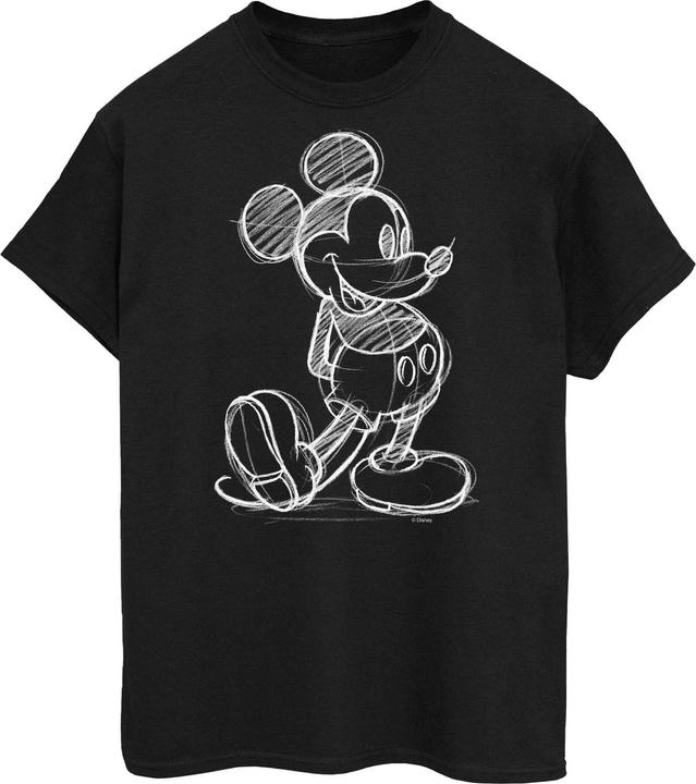 Actual product image Disney Womens/Ladies Mickey Mouse Sketch Kick Cotton Boyfriend T-Shirt (M)