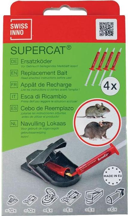 Super Cat Ersatz-Köder Spritzen SuperCat 4er für Mause- & Rattenfallen