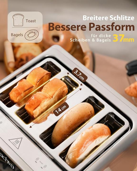Produktbild Zachvo Edelstahl-Toaster mit Touchscreen & LED Countdown