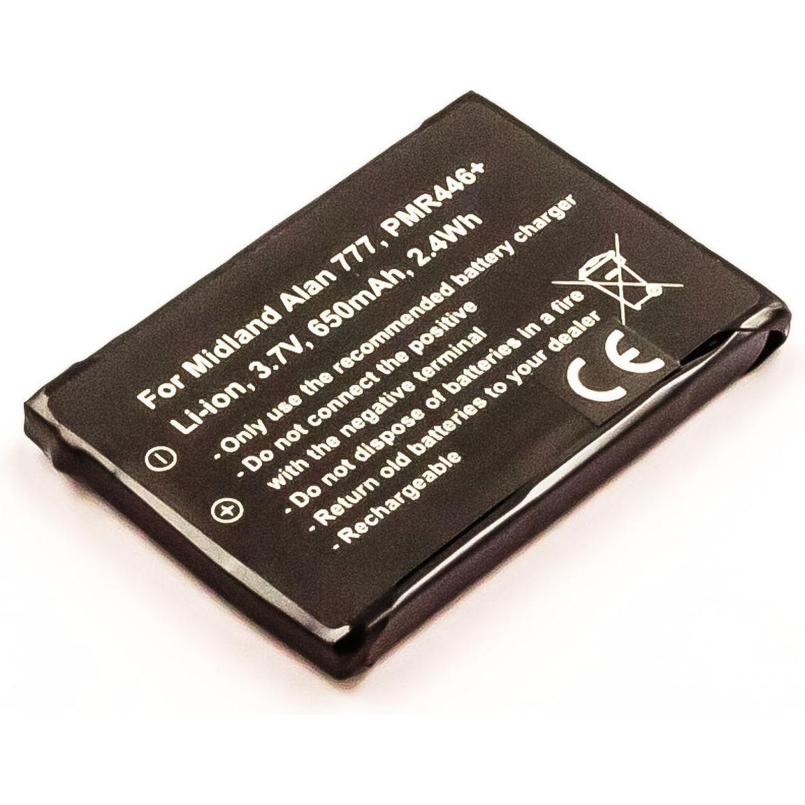 AGI 78757 - Batterie/Akku - Schwarz - MIDLAND PB-777 - Lithium-Ion (Li-Ion) - 650 mA (650 mAh), Batterien + Akkus