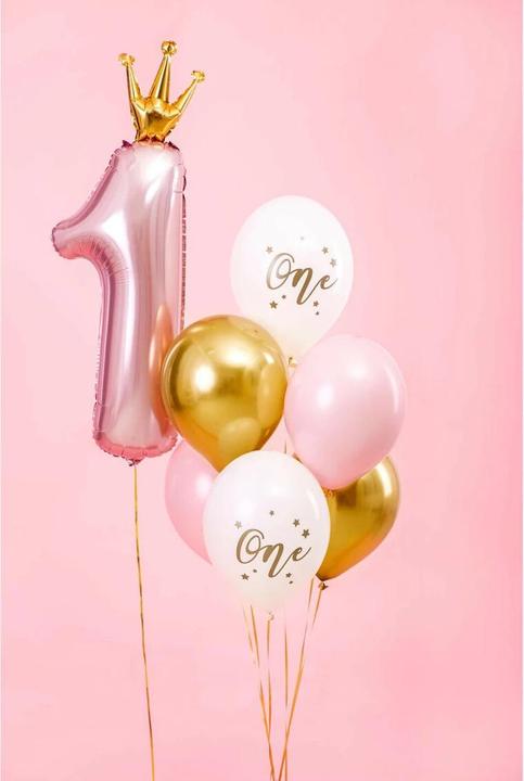 Produktbild Partydeco Ballonstrauss "One" rosa (6 x)