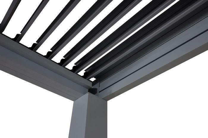 Produktbild Mendler Pergola HWC-L46, 10cm-Aluminium-Gestell, Regenrinne sturmfest, 3x3m, anthrazit (300 cm, 300 cm)
