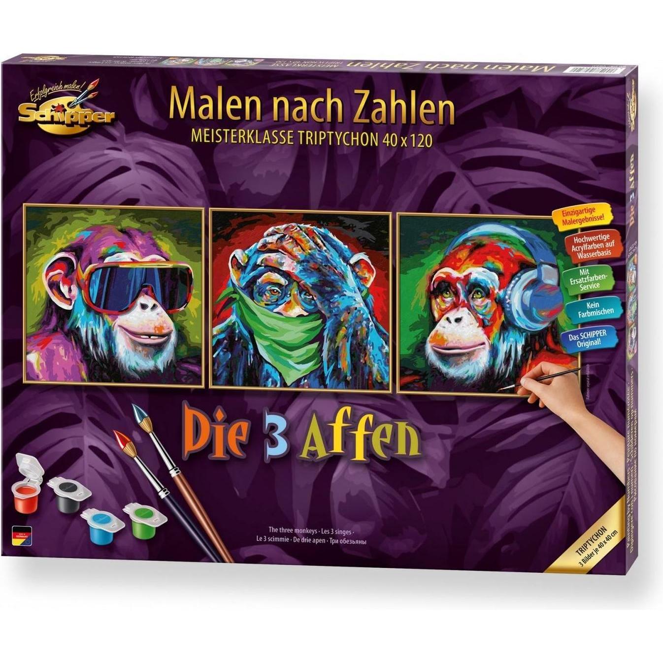 Schipper Malen nach Zahlen - Die 3 Affen