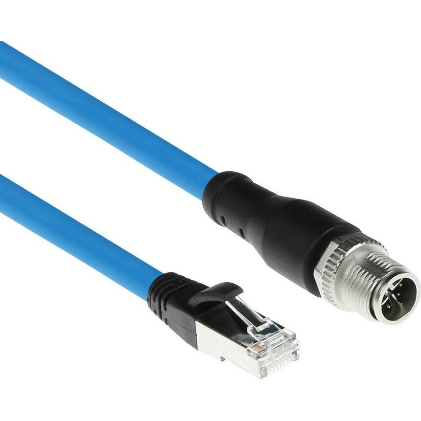 ACT Industrial 1.50 meters Sensor cable M12X 8-pin male chassis to RJ45, Superflex SF/UTP TPE cable, shi, Elektronikkabe...