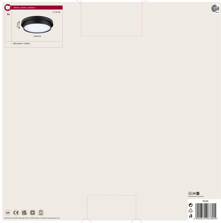 Actual product image Paulmann Malik ceiling light (850 lm)