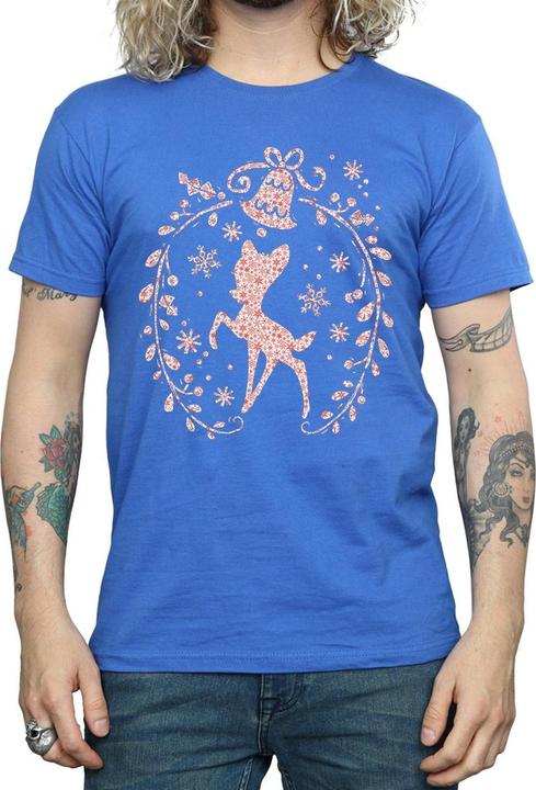 Actual product image Disney Mens Bambi Christmas Wreath T-Shirt (3XL)