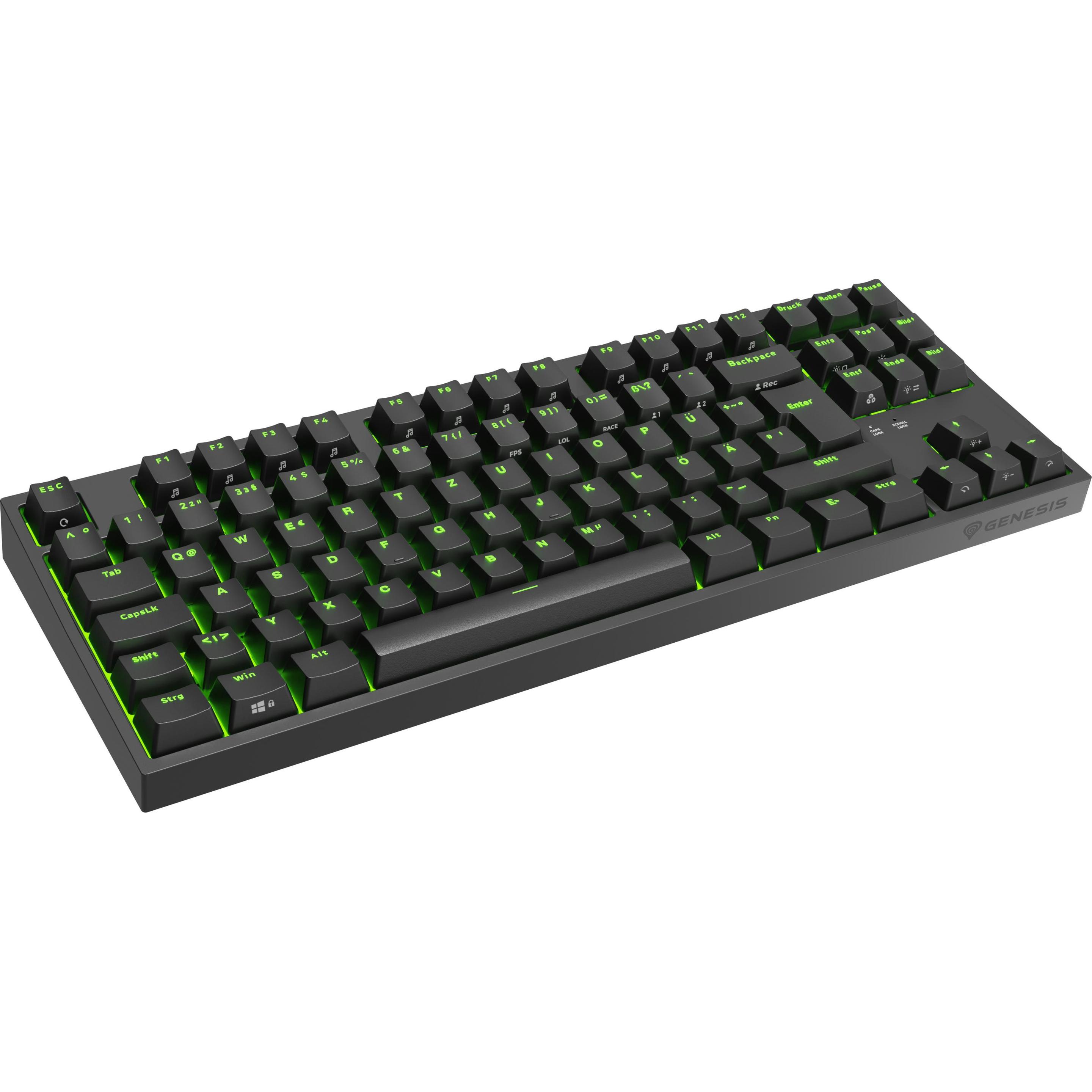 Genesis Gaming Tastatur THOR 404 TKL KAIHL kabelgeb. DE (DE, Kabelgebunden), Tastatur, Schwarz