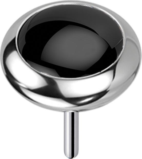 Immagine prodotto Star Piercing Disco d'argento senza fili con pietra di onice nera arrotondata (Titanio, Mnerale, senza ottone)