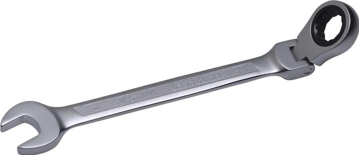 Image du produit SW-Stahl 03530L-21 Clé à cliquet à fourche 21 mm I Clé polygonale articulée I 72 dents I Clé plate (21 mm)