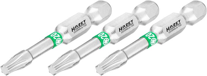 Produktbild HAZET Bit 2223NSLG-T20/3 ∙ Sechskant6,3 (1/4 Zoll) ∙ Innen TORX Profil ∙ T20 ∙ Anzahl Werkzeuge: 3… (Innensechsrund TX)