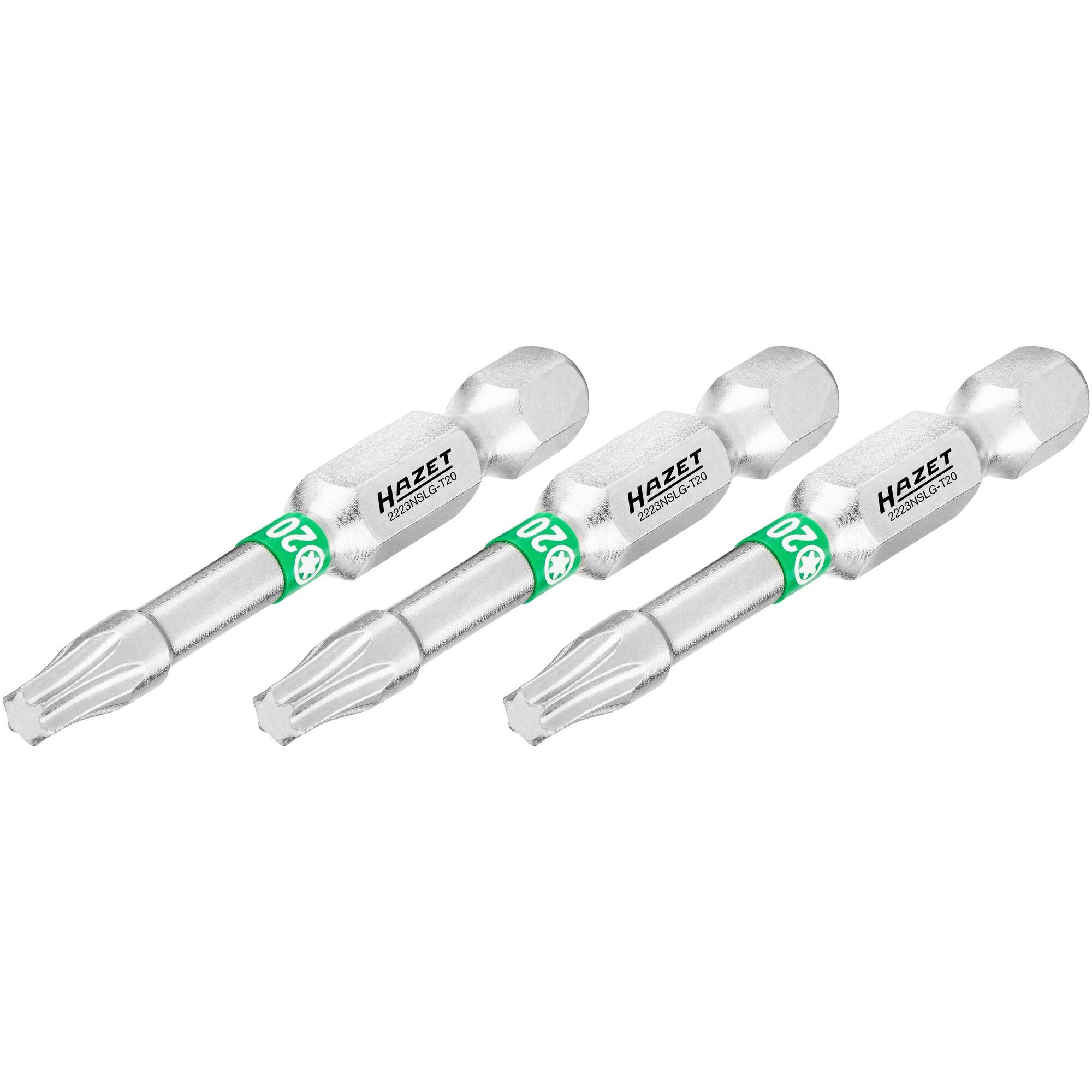 HAZET, Bits, Bit 2223NSLG-T20/3 ∙ Sechskant6,3 (1/4 Zoll) ∙ Innen TORX Profil ∙ T20 ∙ Anzahl Werkzeuge: 3… (T20)