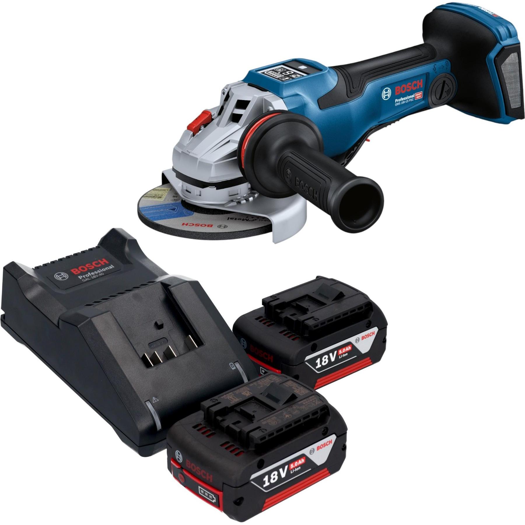 Bosch Professional, Winkelschleifer, Bosch GWS 18V-15 PSC Professional Akku Winkelschleifer 18 V 125 mm BITURBO Brushles...