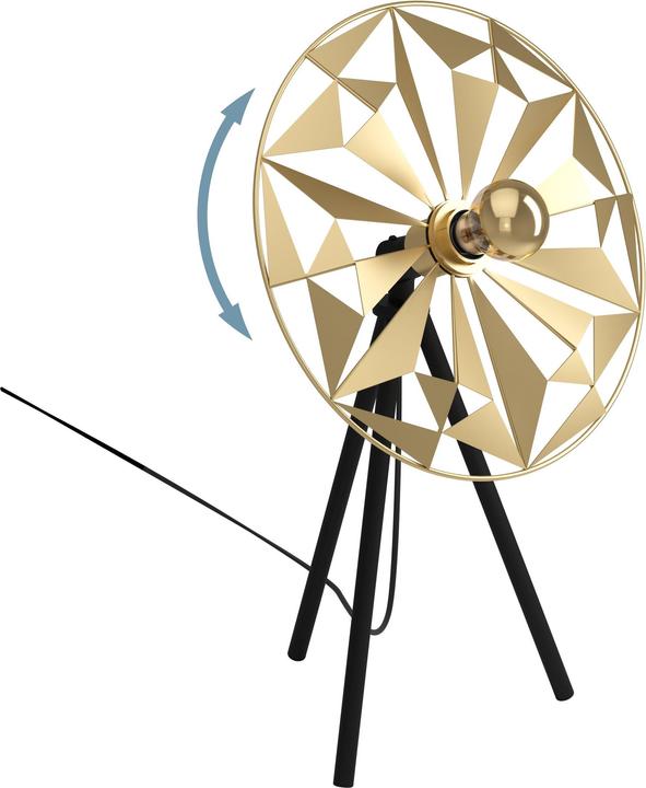 Actual product image EGLO 43808 CASTANUELO E27 table lamp 370x270mm black gold