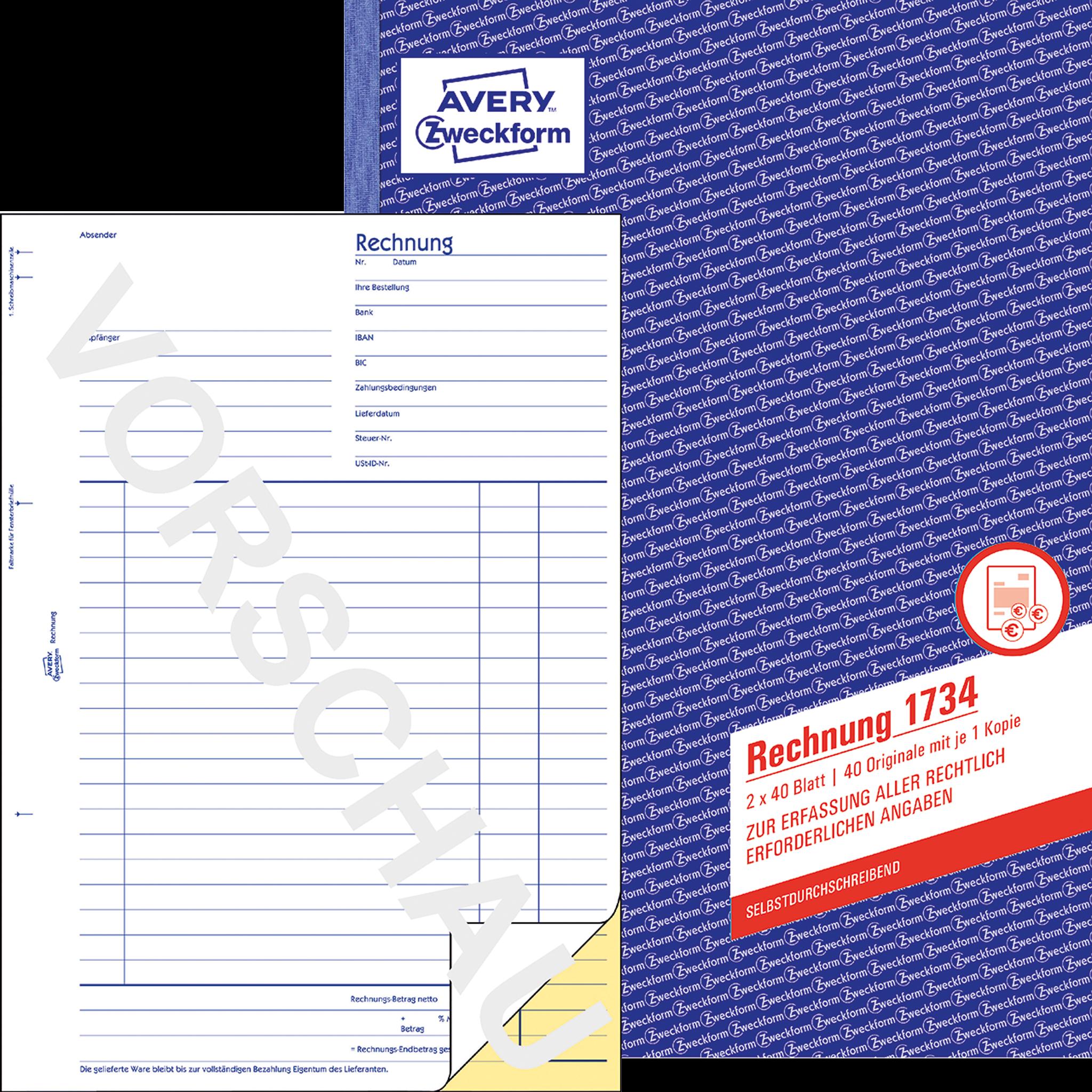 Avery, Formular, Rechnung (40 x)