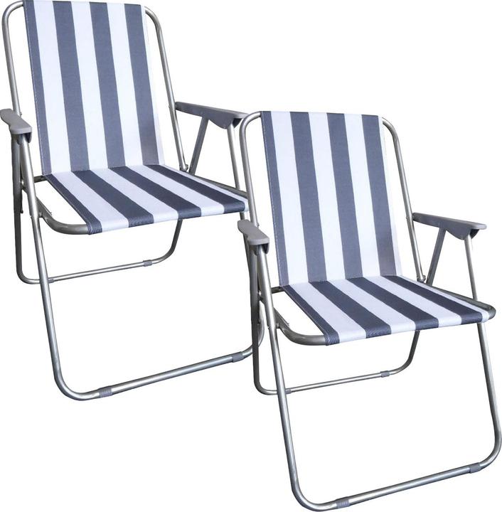 Produktbild Westerholt 2er-Set Campingstuhl blau/weiss - klappbar, robust & platzsparend