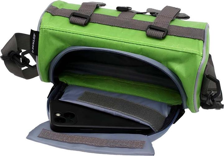 Produktbild Dunlop - Fahrradlenkertasche/Gepäcktasche mit Smartphonetasche (grün) (1.20 l, Lenkertasche)
