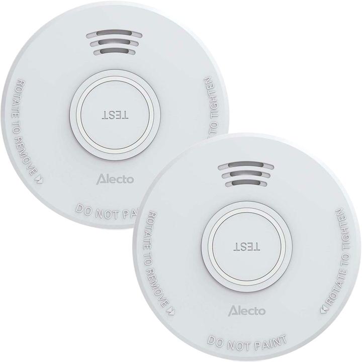 Produktbild Alecto 2er-Set Fotoelektrischer Rauchmelder DIN EN 14604 Konform - Zuverlässiger Feuermelder mit 85dB Alarm