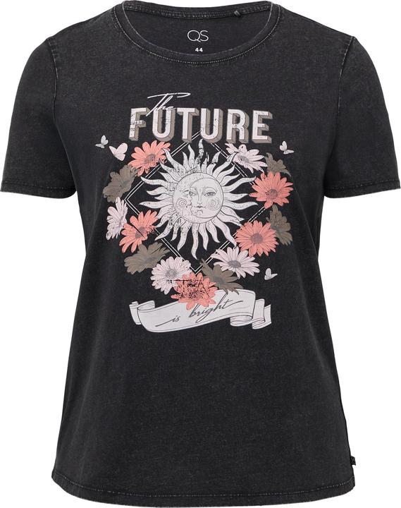 Produktbild S.Oliver T-Shirt Baumwollshirt mit Frontprint in gewaschener Optik (44)