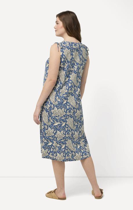 Image du produit Ulla Popken Robe midi à motif cachemire en coton bio, décolleté en V. Sans manches (46, 48)