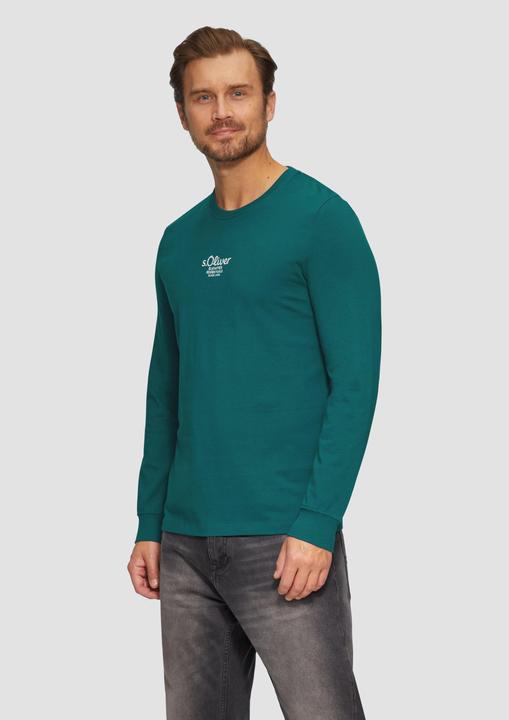 Produktbild s.Oliver T-Shirt Langarmshirt mit Logo-Stickerei (M)