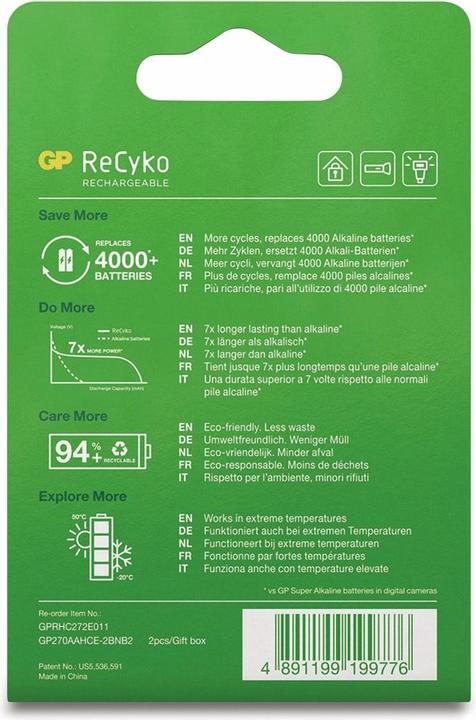 Actual product image GP Batteries ReCyko (2 pcs., AA, 2600 mAh)
