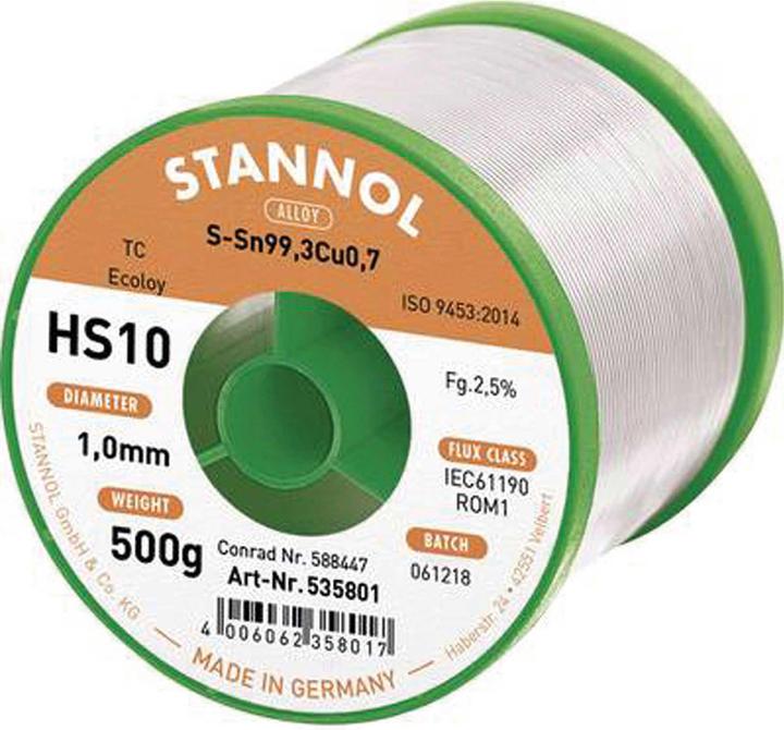 Actual product image Stannol Lead-free solder wire Sn99Cu0.7 (Solder)