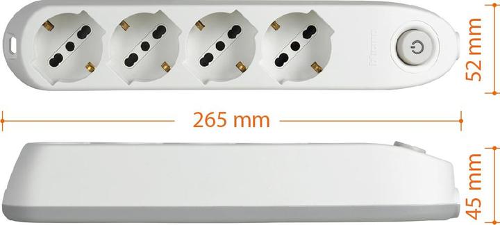 Actual product image Bticino Poker extension cables and multiples 1.5 m 4 socket(s) AC Indoor White (4x, 1.50 m)