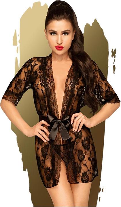 Produktbild Penthouse Lingerie Sweet retreat - Lace kimono with satin tie belt, 2 pieces - (XL)