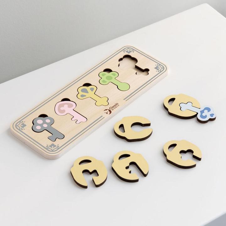 Immagine prodotto Classic World Puzzle sensoriale Montessori in legno Chiavi e serrature da abbinare