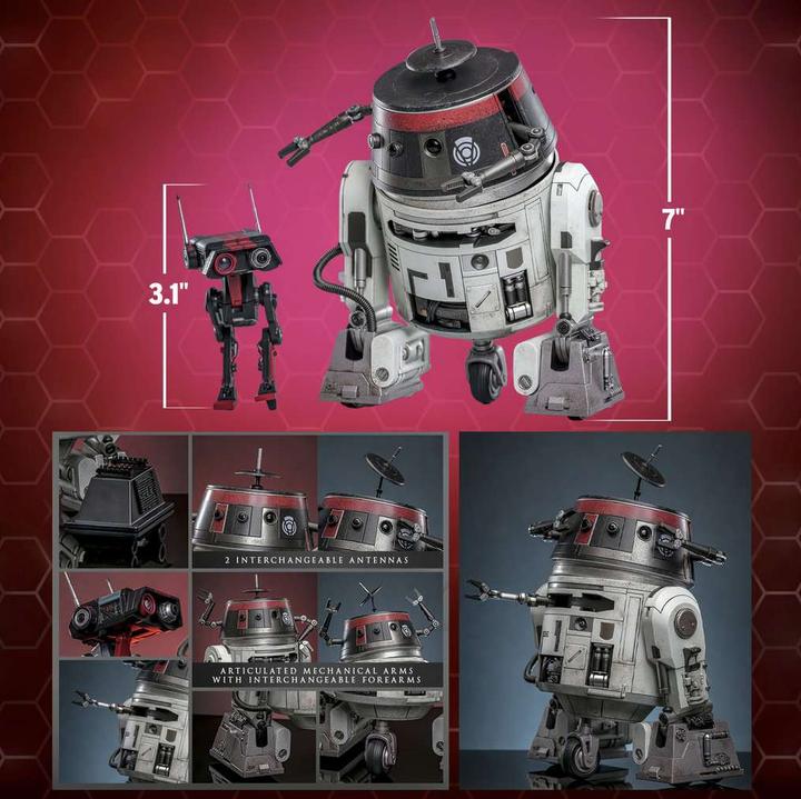 Actual product image Hot Toys Star Wars Actionfigur Set 1/6 Chopper (C1-10P™) & BD-1™ (Imperial Disguise) 18 cm & 8 cm