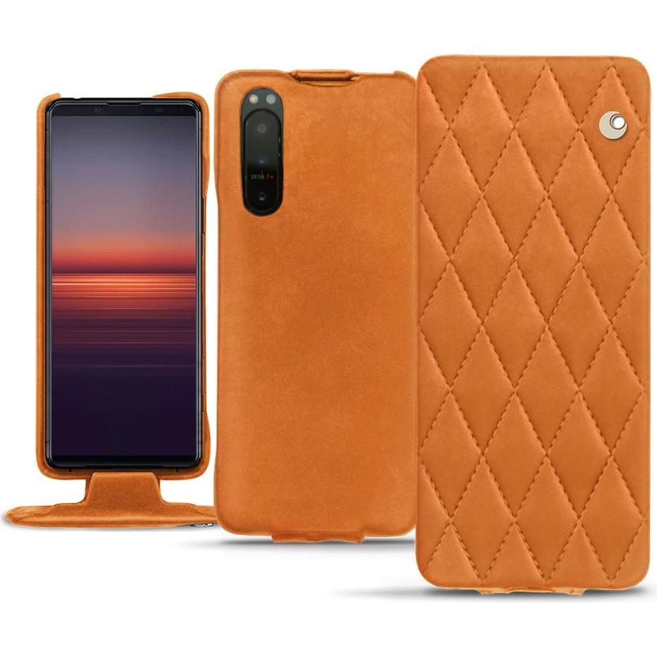 Thumbnail - Noreve Lederschutzhülle vertikal (Sony Xperia 5 II), Smartphone Hülle, Orange