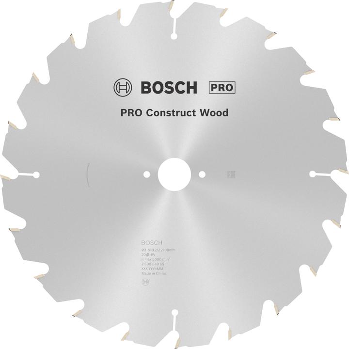 Produktbild Bosch Professional Zubehör PRO Construct Wood Kreissägeblatt, 315 x 3,2 x 30 mm