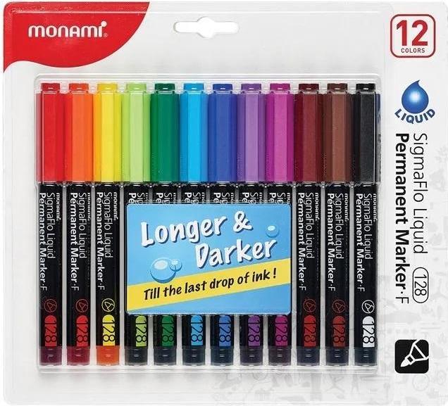 Monami Permanentmarker SigmaFlo, 12 Farben (12x)