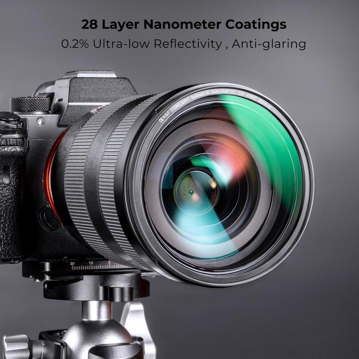 Produktbild K&F Concept 55MM Magnetic MCUV Filter with Magnetic Metal Cap, Green Coated (Nano X Series) (Magnet Filterhalter, 55 mm)