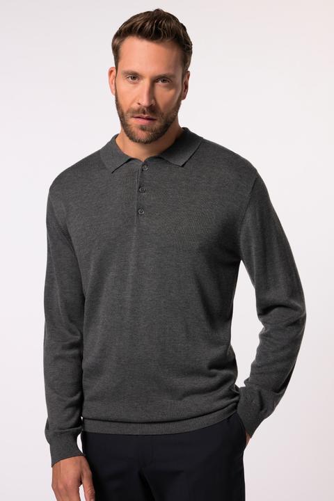 Produktbild JP1880 JP 1880 Strick-Poloshirt FLEXNAMIC®, Langarm, Merino-Mix, bis 7 XL (5XL)