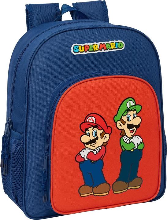 Super Schulrucksack Mario Mamma mia Rot Marineblau 32 x 38 x 12 cm