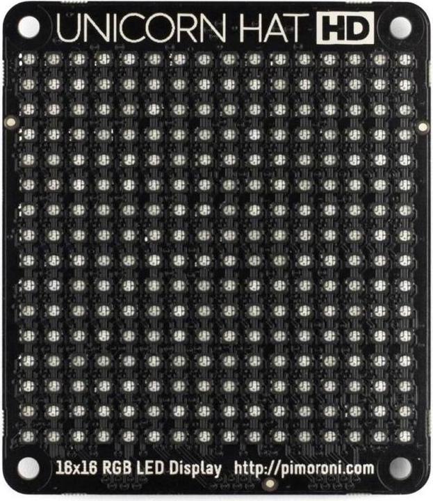 Produktbild Pimoroni PIM273 - Unicorn HD LED Matrix HAT mit 16x16 LEDs für Raspberry Pi