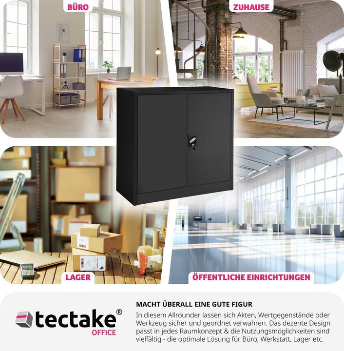 Image du produit tectake Armoire de classement (90 x 40 x 90 cm)