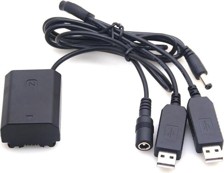 Actual product image Caruba Sony NP FZ100 Full Decoding Dummy Battery + 5V 2A Dual USB Cable (Camera battery)