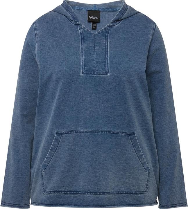 Immagine prodotto Ulla Popken Maglia con cappuccio, orli non rifiniti, maniche lunghe e tasca a marsupio (46, 48)