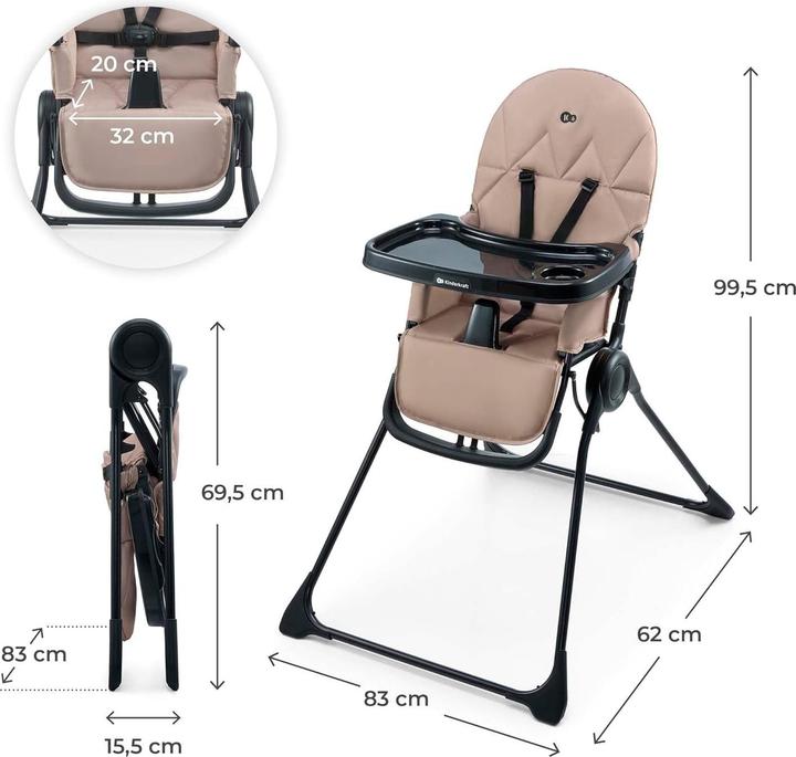 Actual product image KinderKraft high chair BINCI beige (Highchair)
