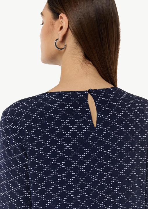 Image du produit Comma Robe imprimée à manches élastiques, encolure découpée avec bouton (40)