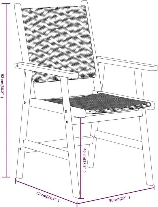 Produktbild vidaXL Garten Essgruppe (88 x 88 x 74 cm)