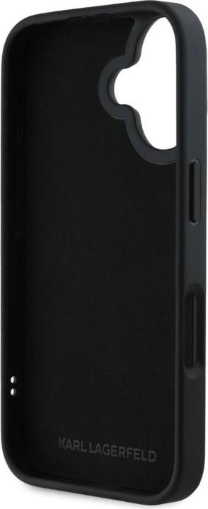 Actual product image Karl Lagerfeld HC 3D Rubber Elongated Glitter iPhone 16 Case - Black (Apple iPhone 16)