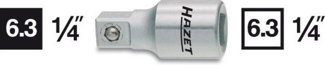 Actual product image HAZET Extension 867-2 ∙ Square, hollow 6.3 mm (1/4 inch) ∙ Square, solid 6.3 mm (1/4 inch) (1/4")