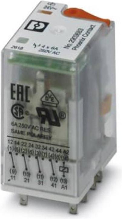 Phoenix Single relay REL-IR4/L- 24AC/4X21AU pluggable 24V AC
